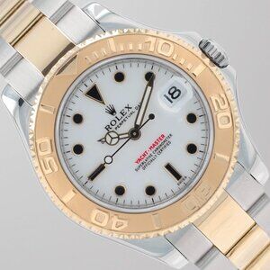Rolex Midsize Yacht-Master 35mm Two-Tone White Dial Rotating Bezel Oyster 168623
